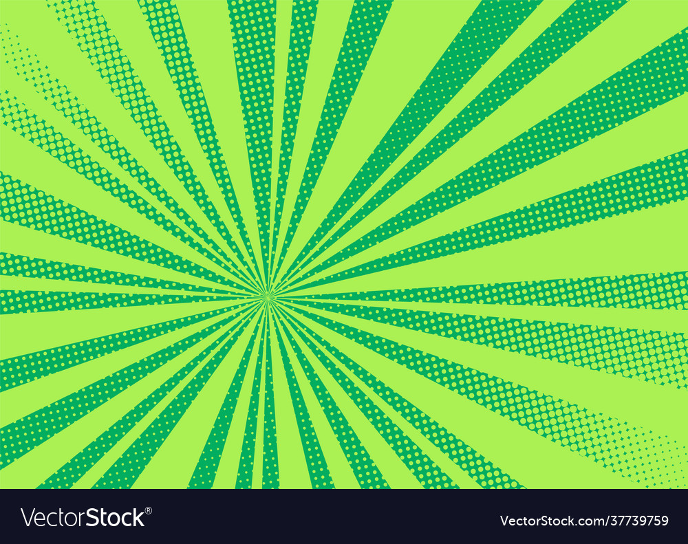 Pop art pattern comic green halftone background Vector Image