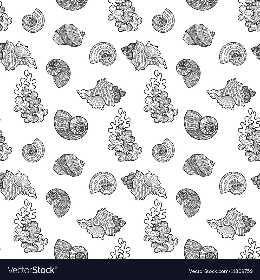 Seamless pattern sea shell