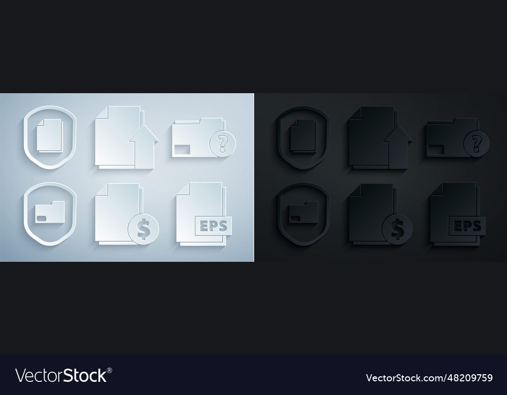 Set finance document unknown folder Vector Image Set finance document unknown folder