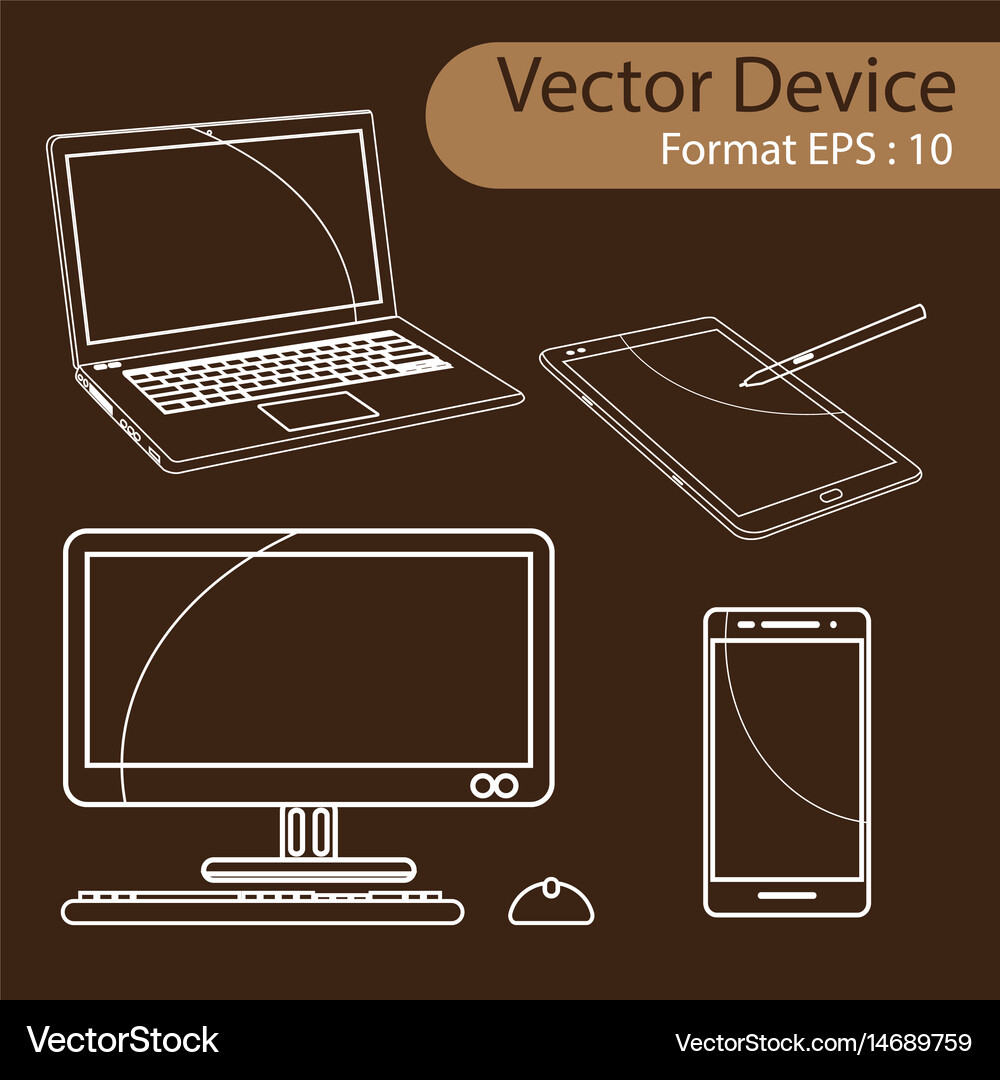 Set of digital devices Royalty Free Vector Image