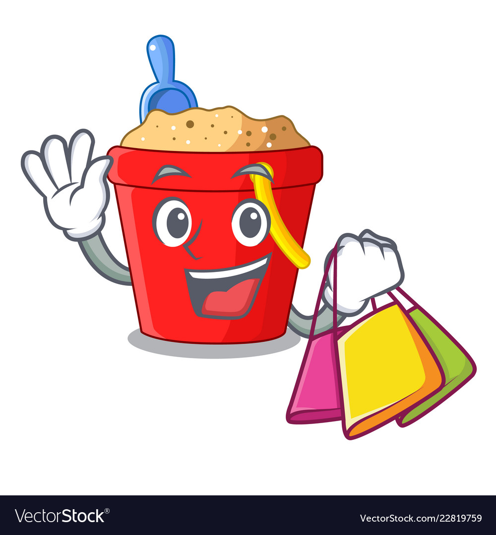 Shopping beach bucket shape the fun character