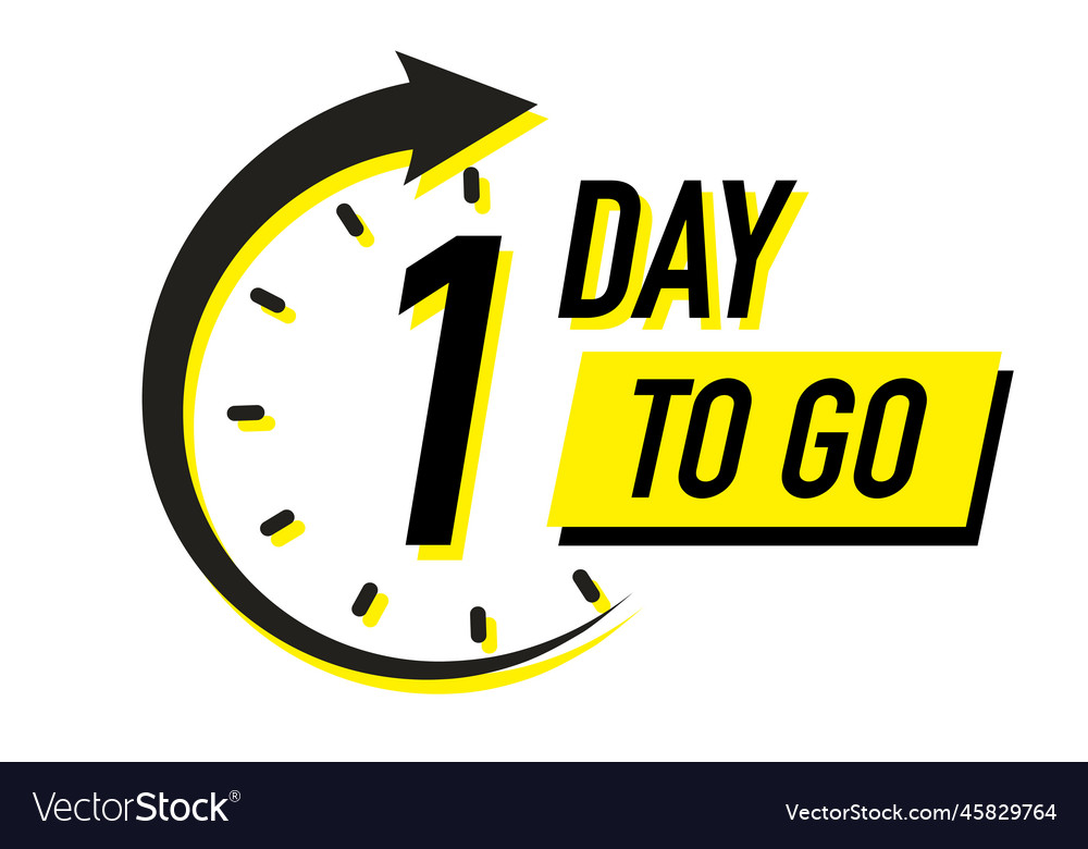 1 day to go timer symbol black color