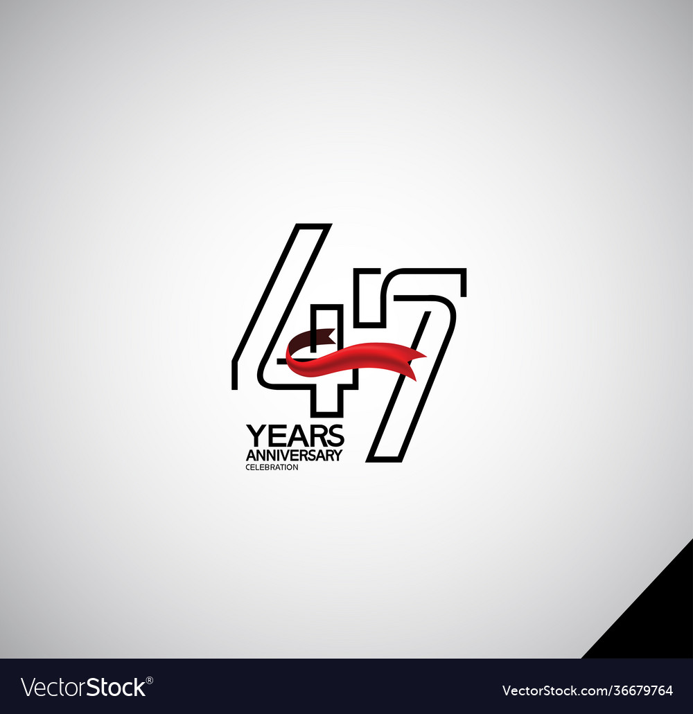 47 years anniversary logotype simple design