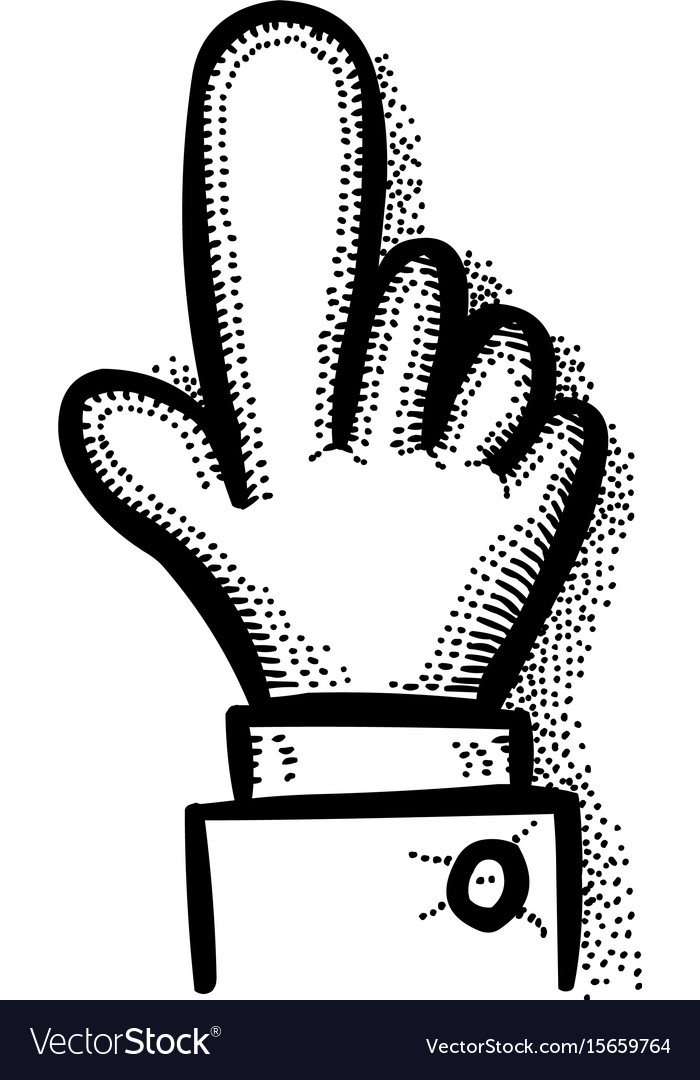 Cartoon image of click icon hand pointer symbol