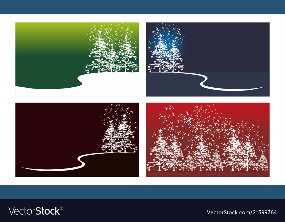 Cedar tree background template set