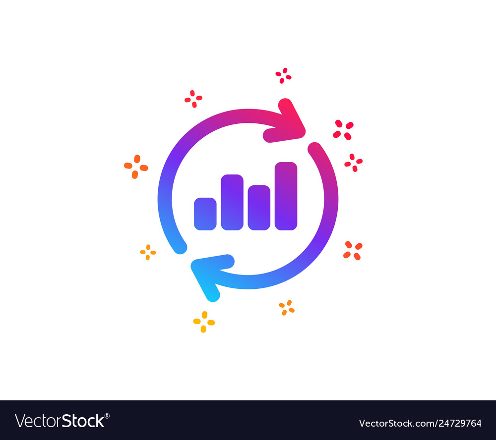 Chart icon update report graph sign vector image Chart icon update report graph sign