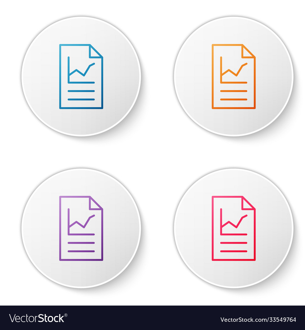 Color line document with graph chart icon isolated vector image Color line document with graph chart icon isolated