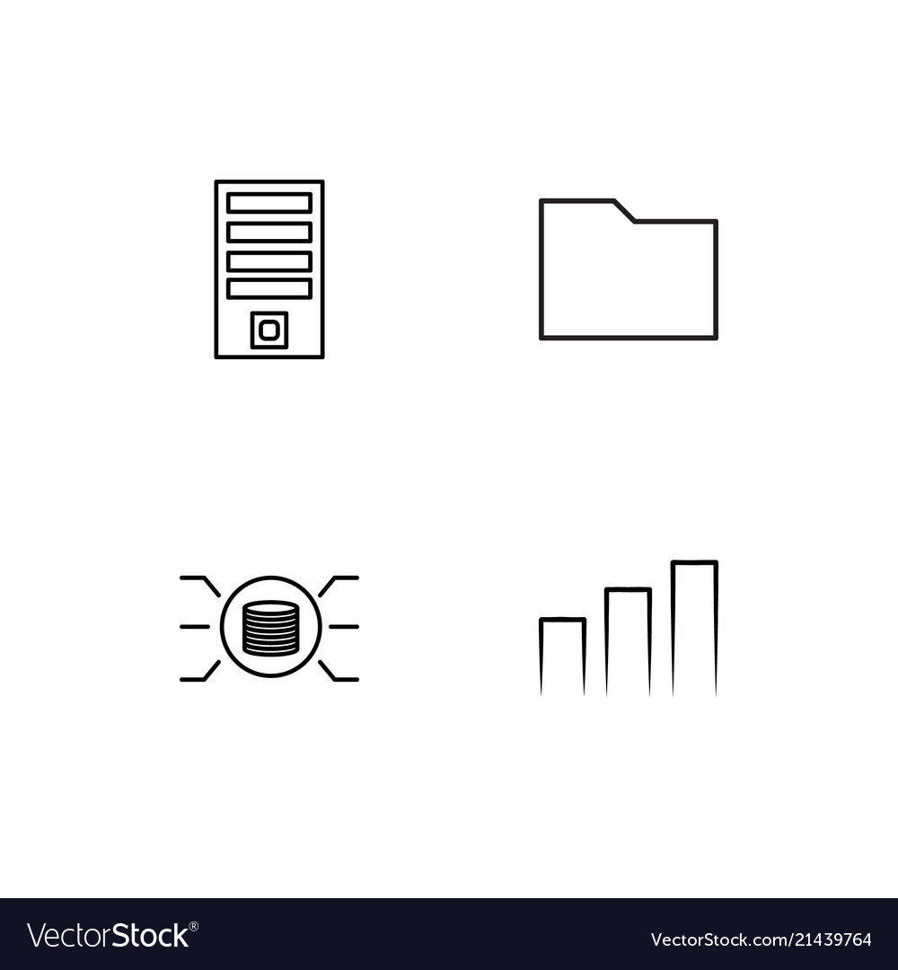 Data analytics linear icons set simple outline