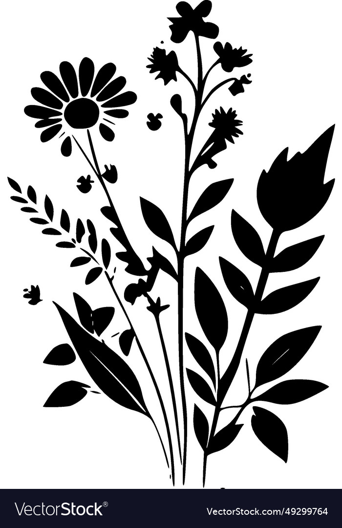 Floral - black and white isolated icon Royalty Free Vector