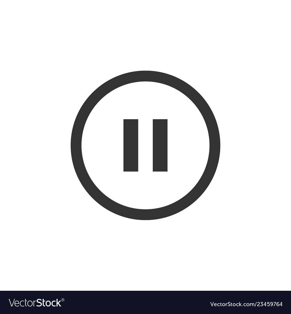 Pause button icon flat