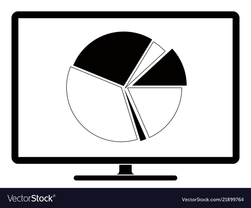 Pie Diagramm auf einem Computerbildschirm vector image Pie Diagramm auf einem Computerbildschirm