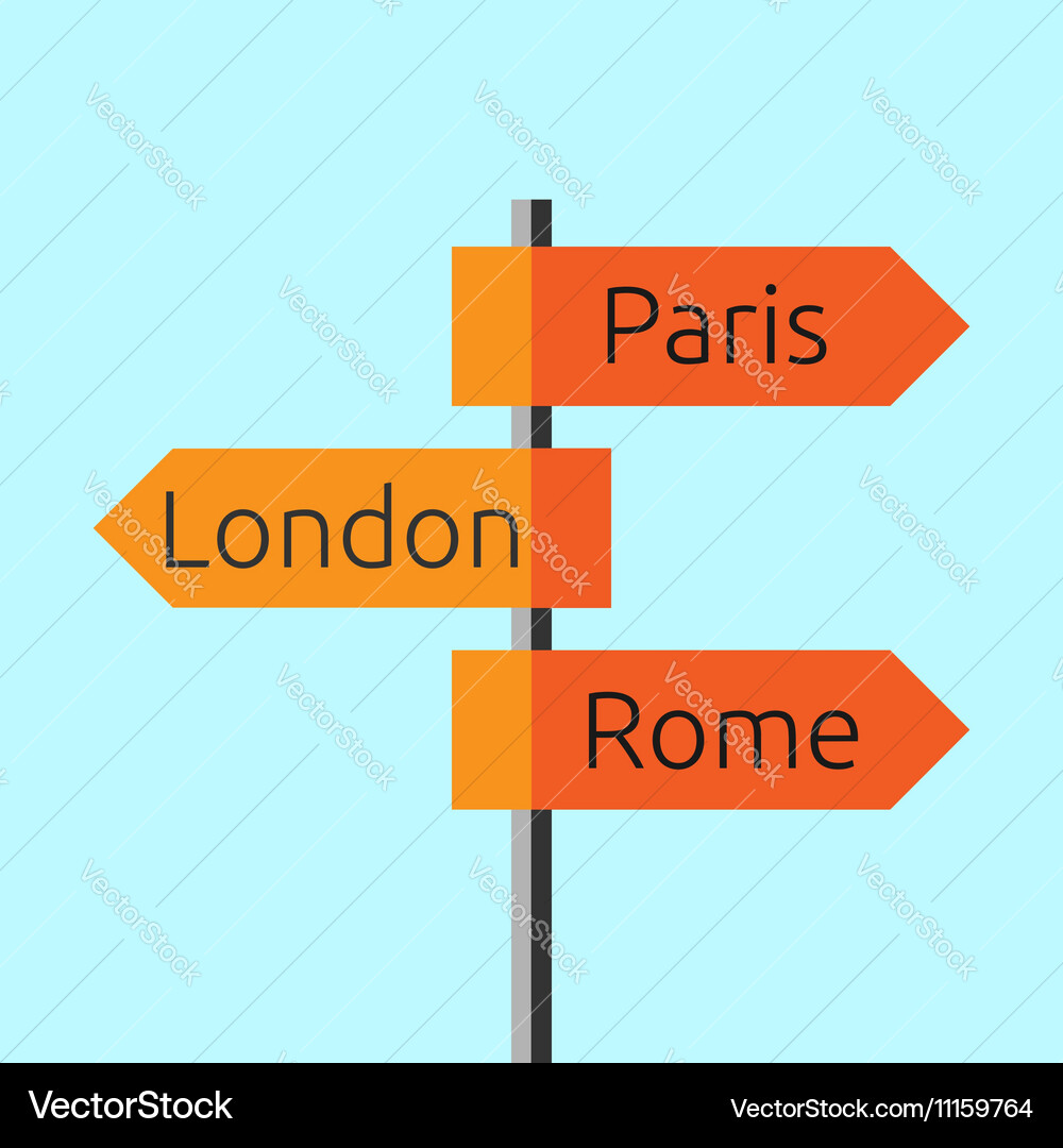 Road direction sign Royalty Free Vector Image - VectorStock