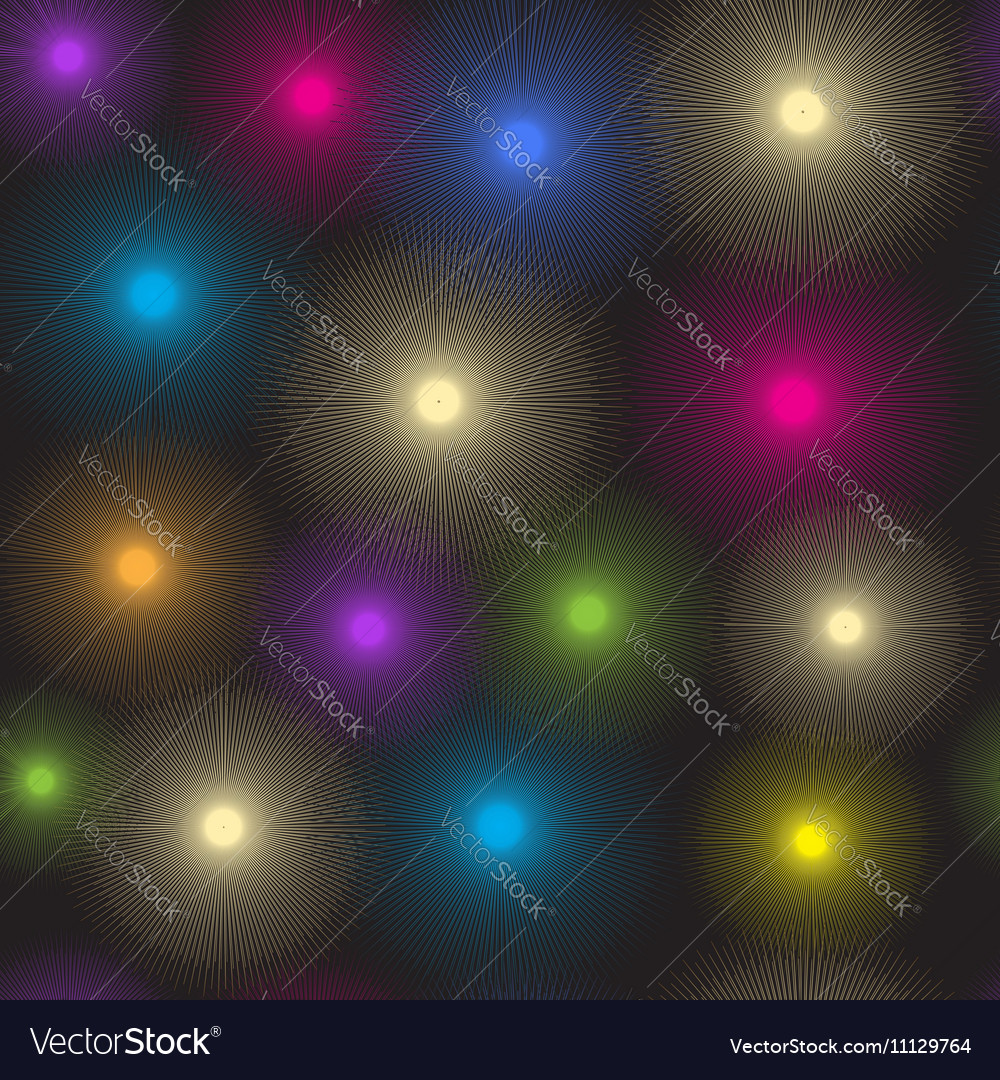 Seamless pattern of luminous colorful spots Vector Image