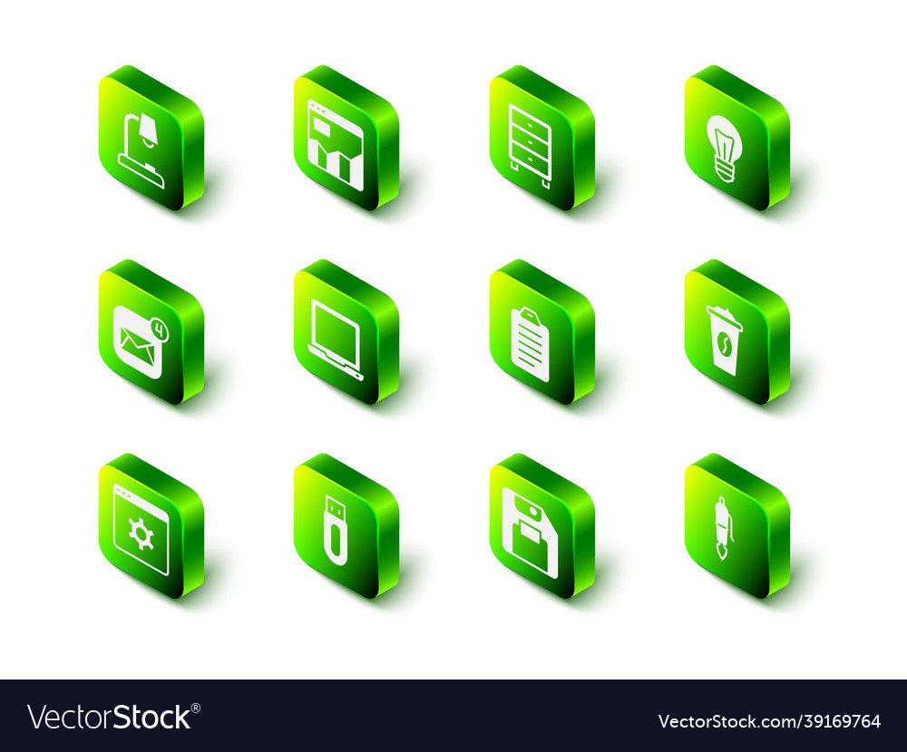 Set graph chart infographic archive papers drawer