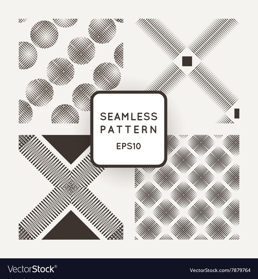 Set of seamless geometric patterns lines