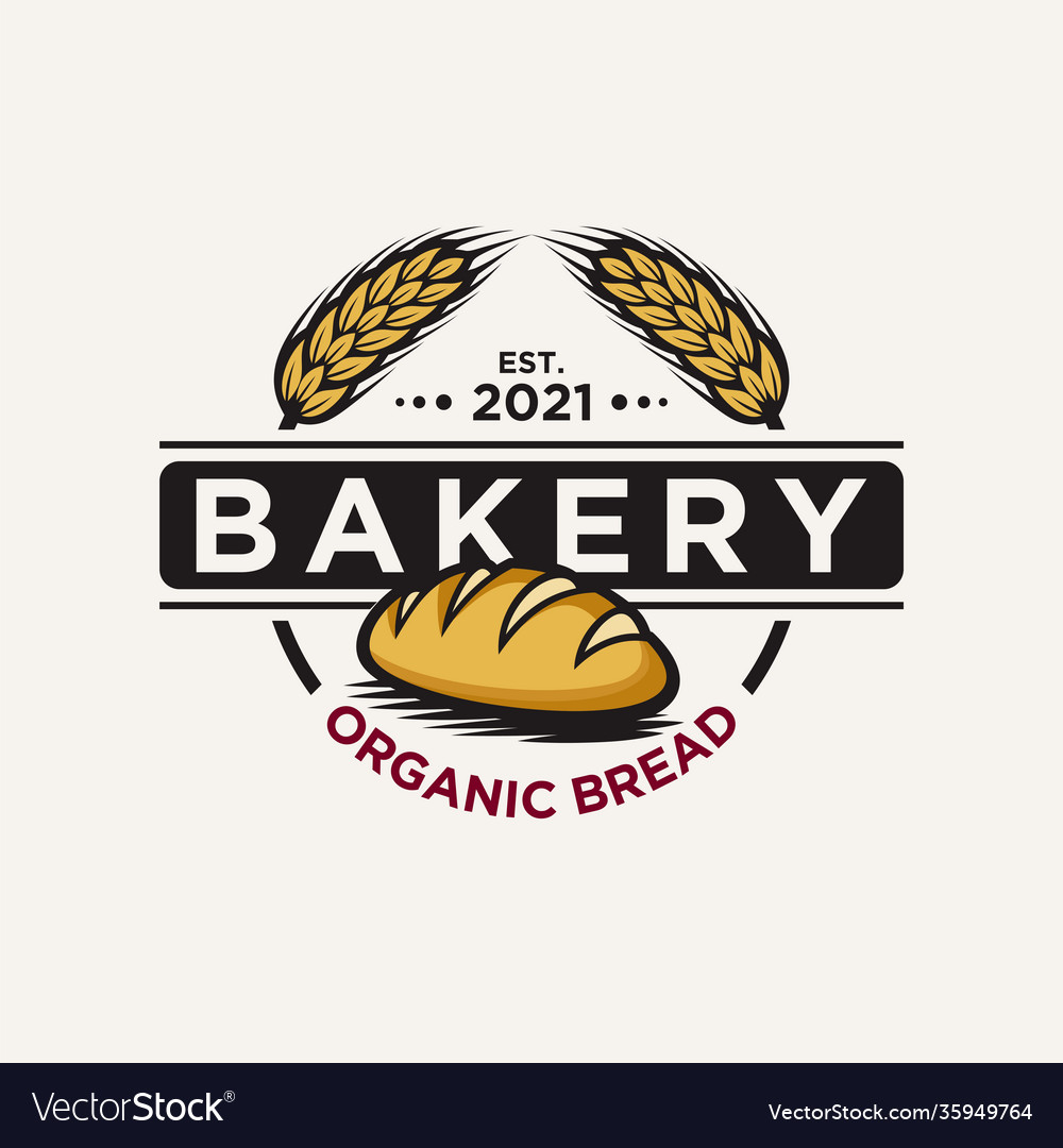 Vintage retro bakery logo design template Vector Image