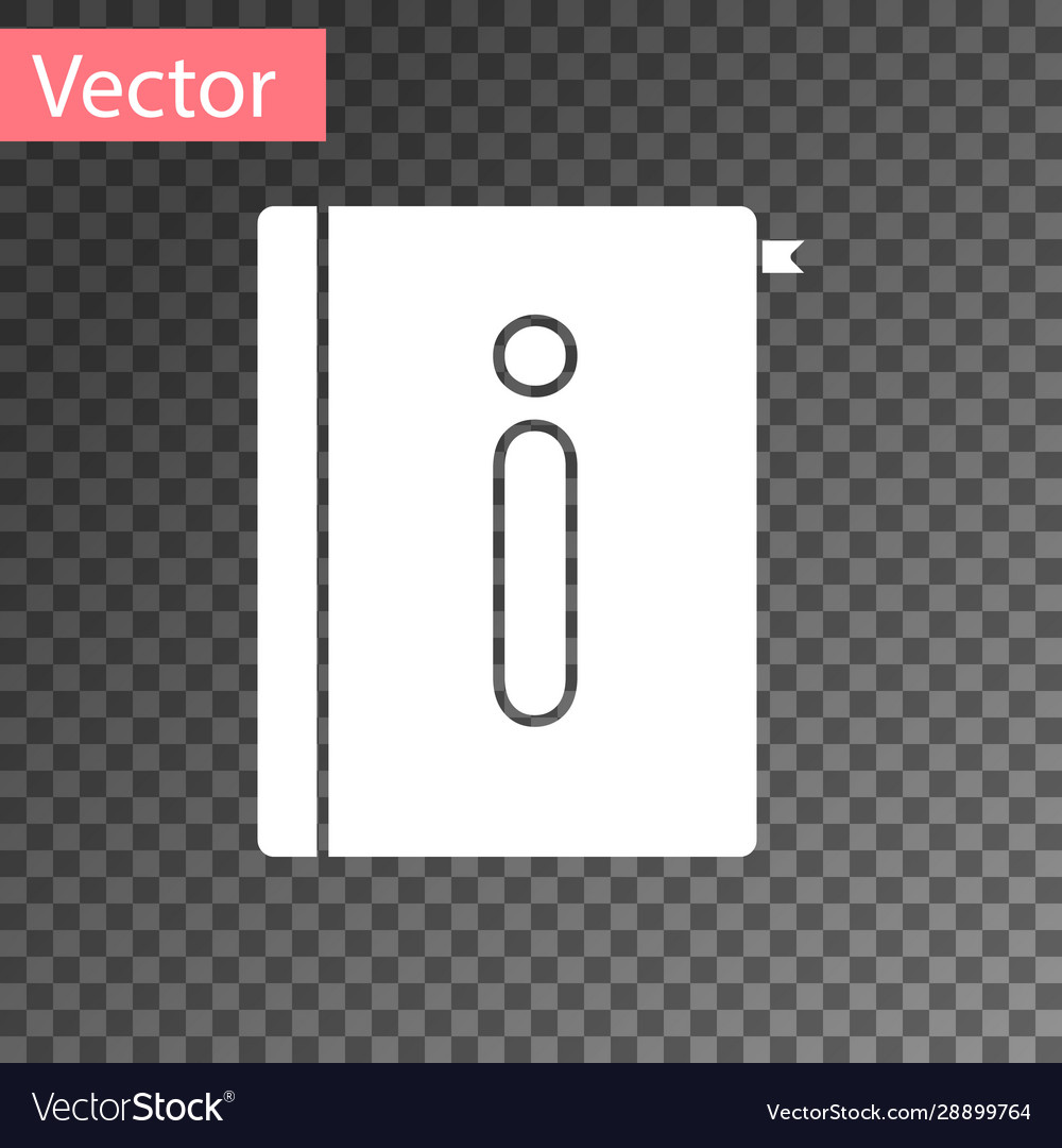 White user manual icon isolated on transparent vector image White user manual icon isolated on transparent