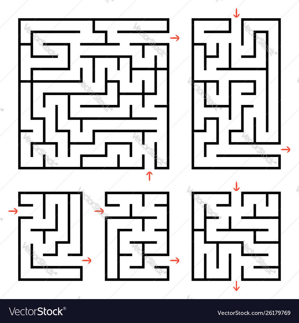 A set square and rectangular labyrinths