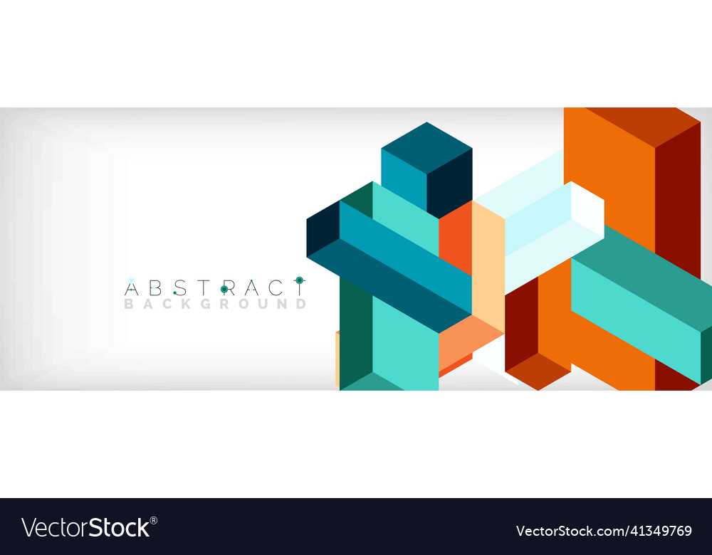 Abstract background 3d cubes cubic elements vector image Abstract background 3d cubes cubic elements