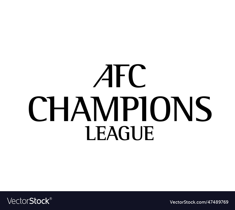 Afc champions league logo name black symbol Vector Image