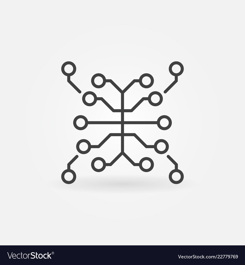 Artificial intelligence brain icon in thin vector image Artificial intelligence brain icon in thin