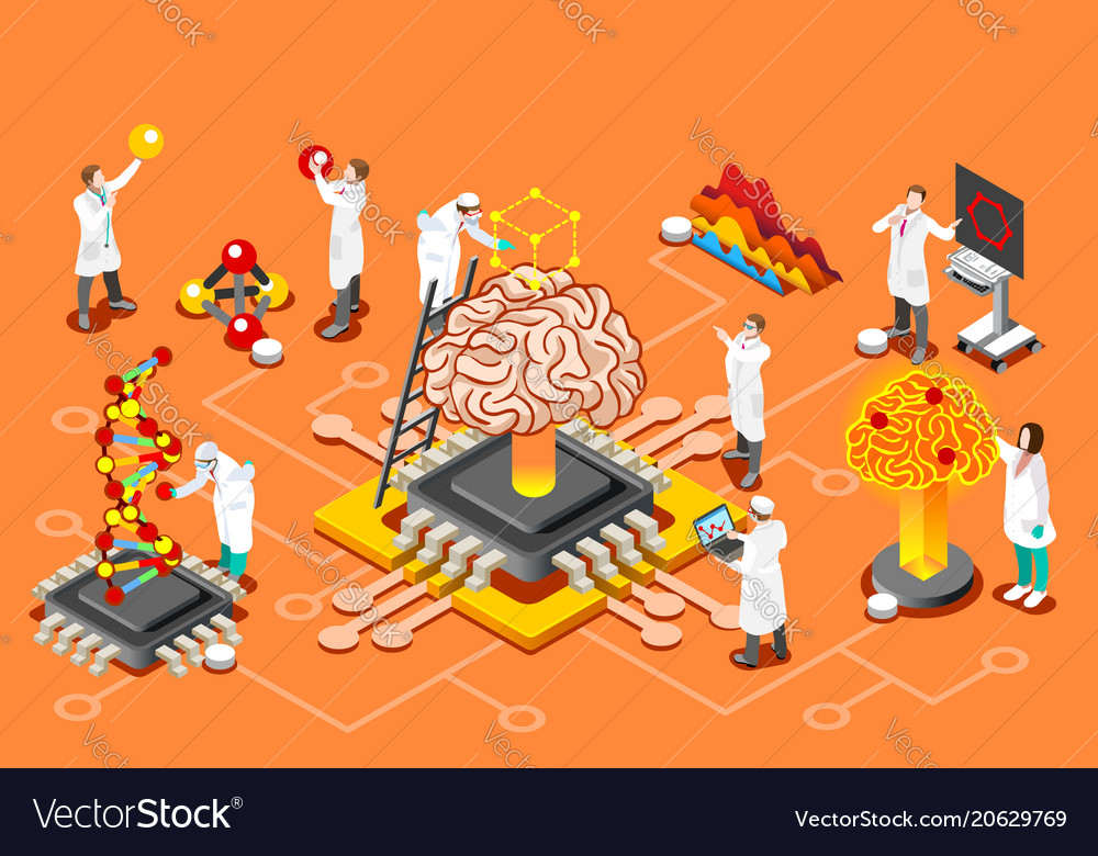 Artificial intelligence isometric images Vector Image