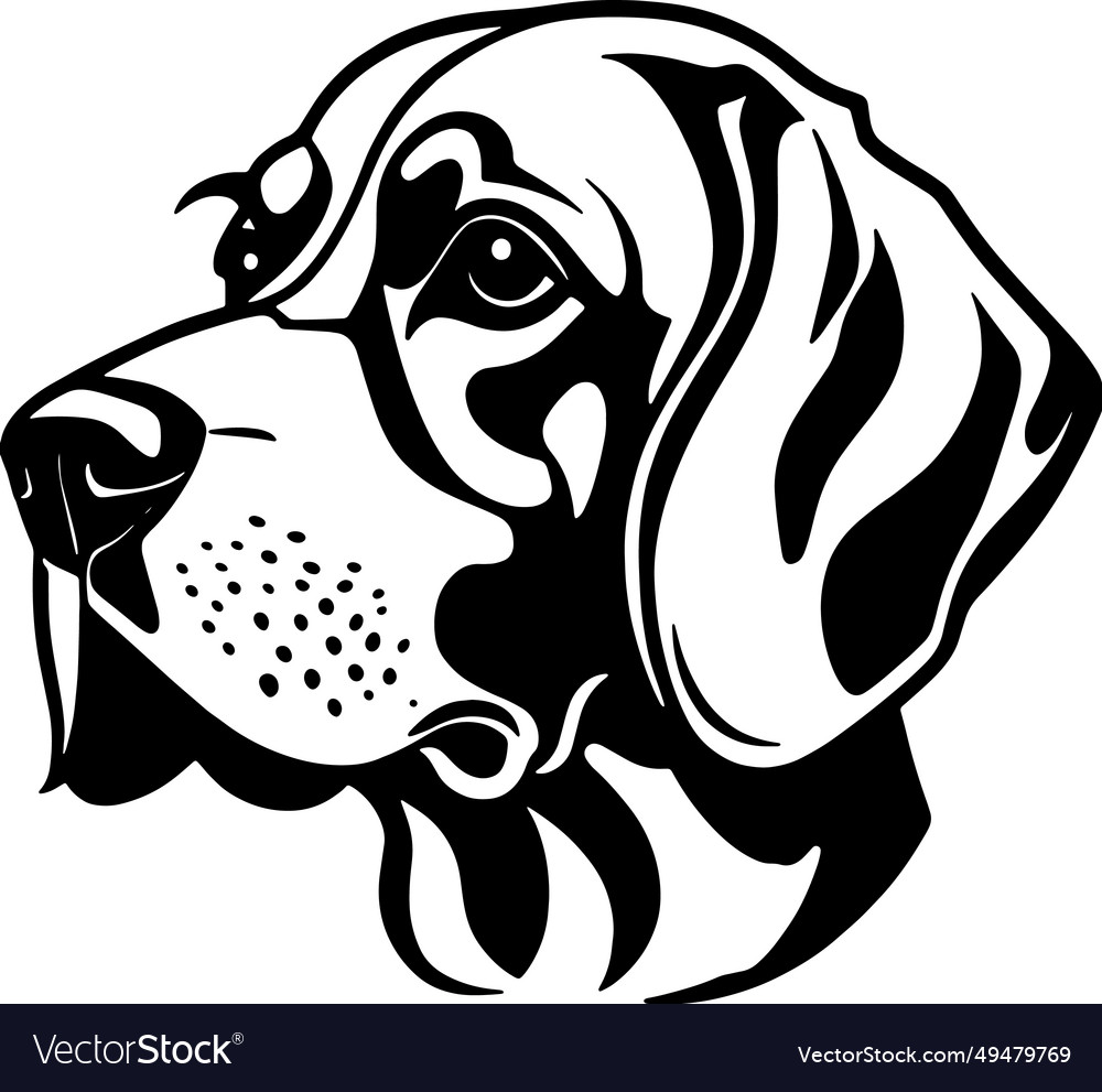 Beagle dog portrait silhouette Royalty Free Vector Image