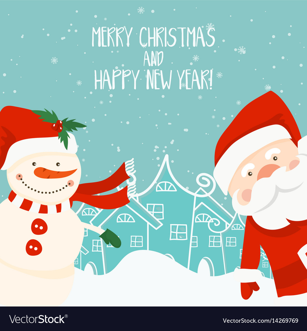 Cartoon for holiday theme with santa claus and Vector Image