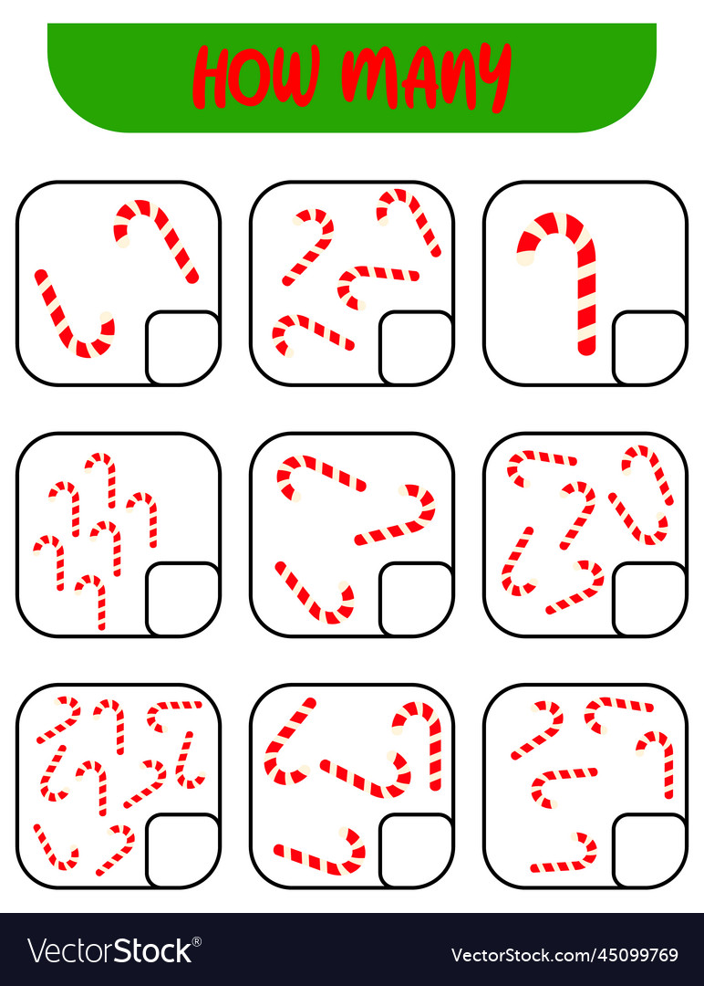 Count how many candies write down the answer vector image Count how many candies write down the answer
