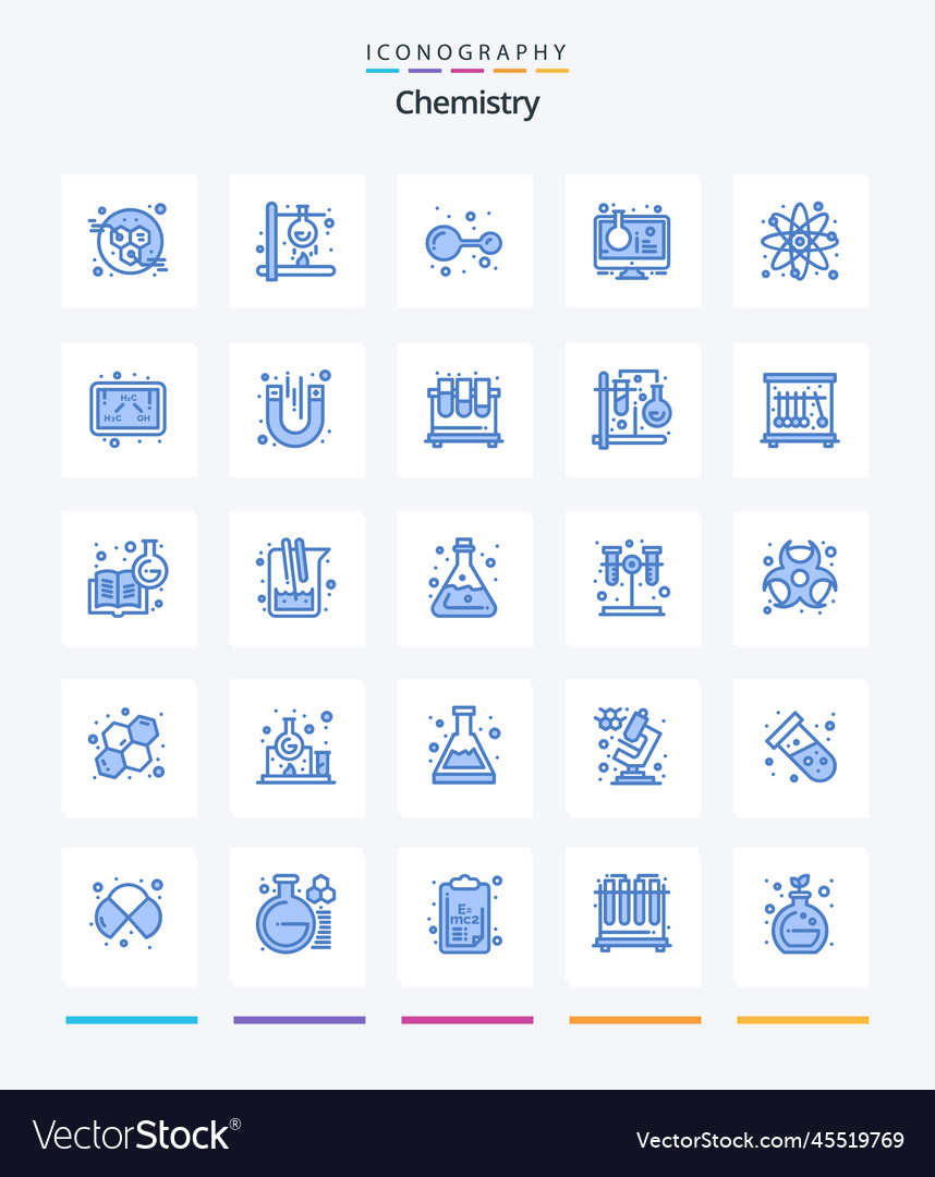 Kreative Chemie 25 blaue Icon-Pack