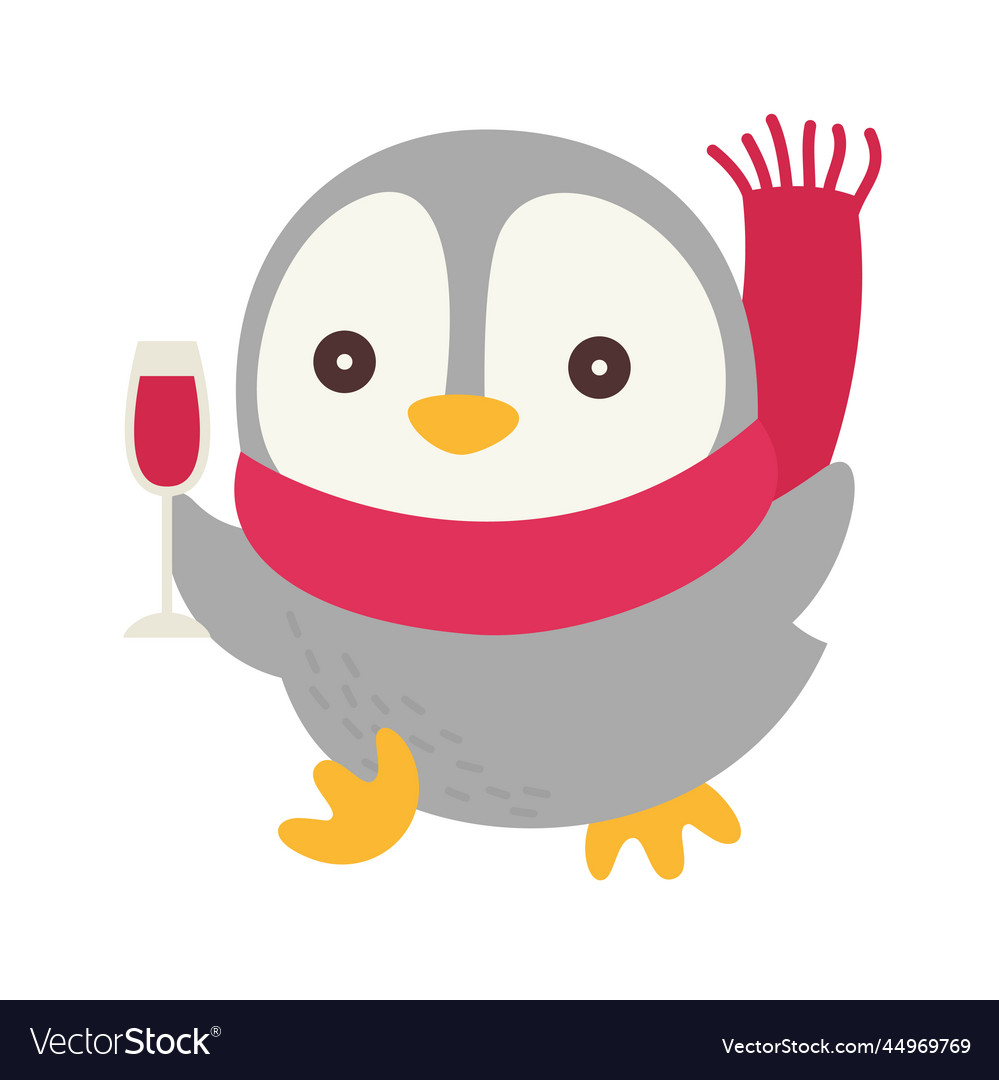 Niedlicher Pinguin mit Schal Weihnachten Icon