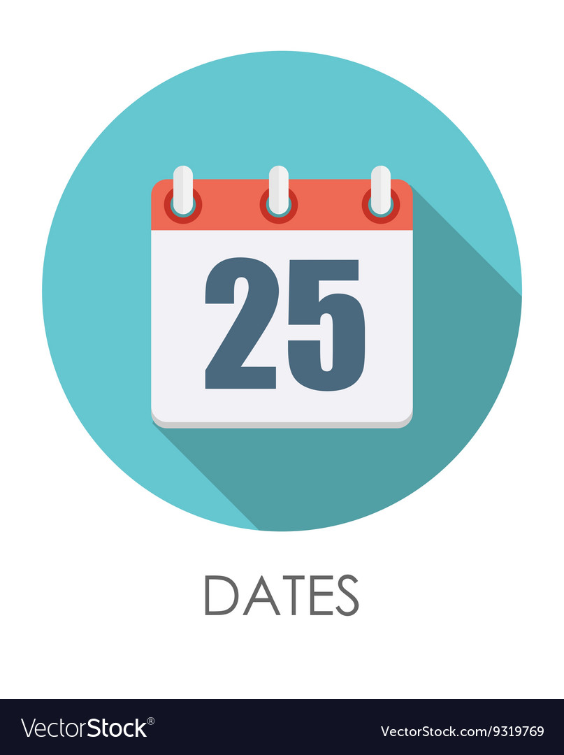 Dates flat icon with long shadow