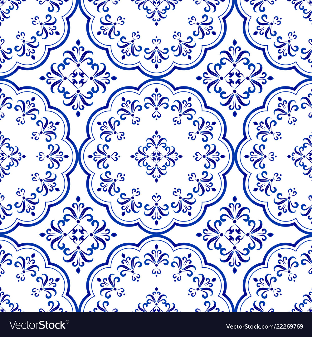 Decorative tile pattern design Royalty Free Vector Image