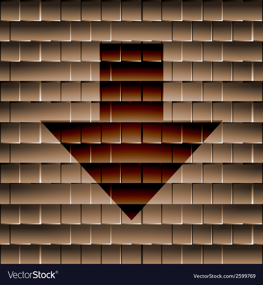 Down arrow flat modern web button and space