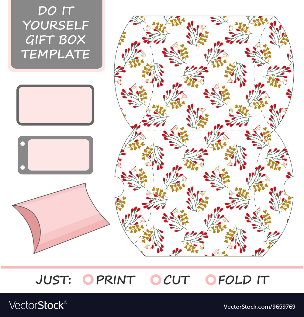 favor gift box die cut box template royalty free vector