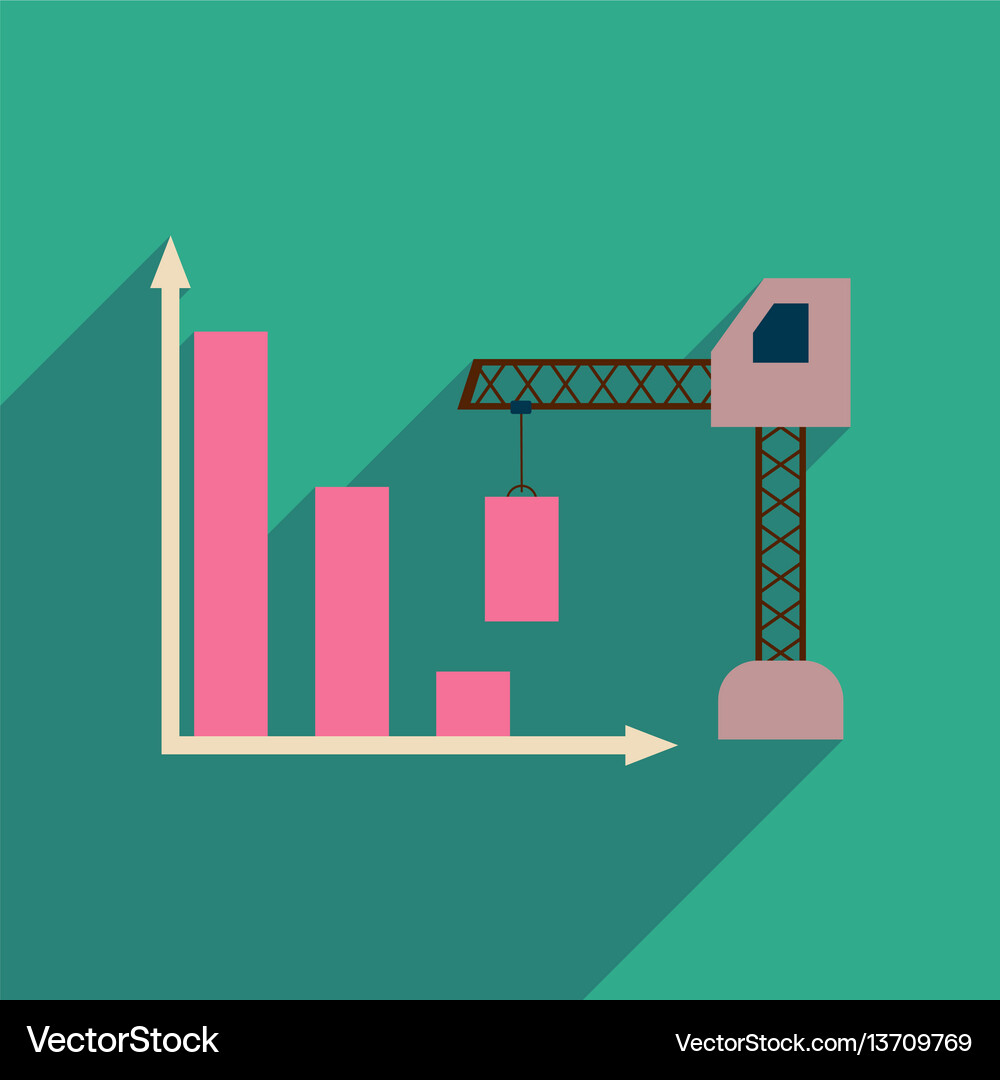 Flat web icon with long shadow construction Vector Image