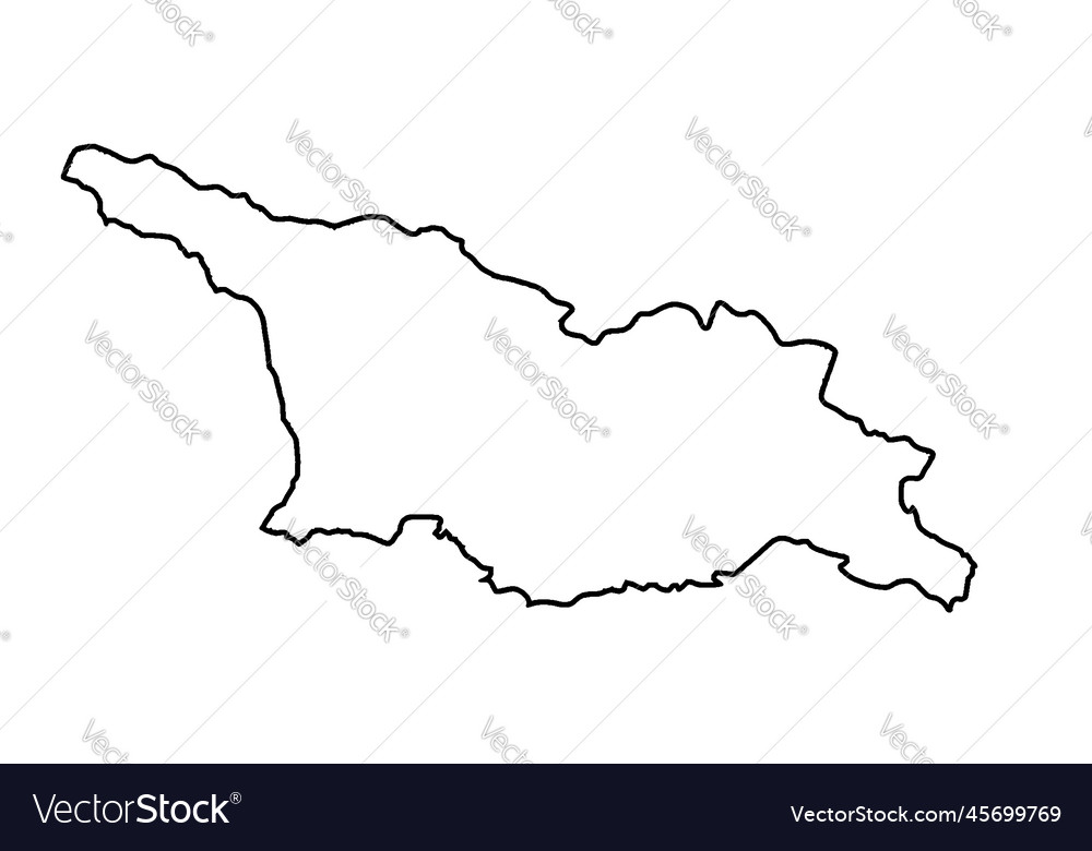 Georgia country outline silhouette map Royalty Free Vector