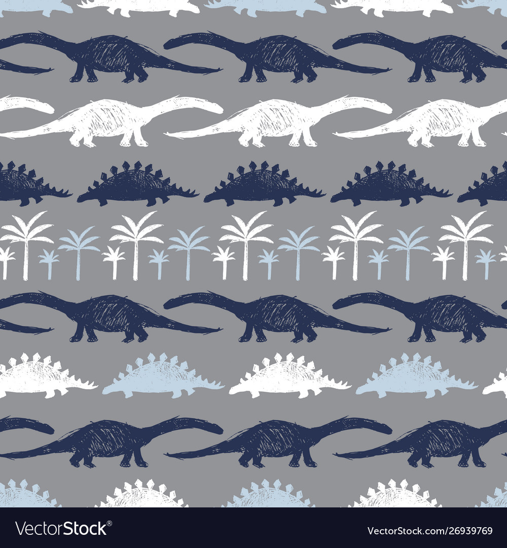 Grey Dinosaur Sketch Pattern
