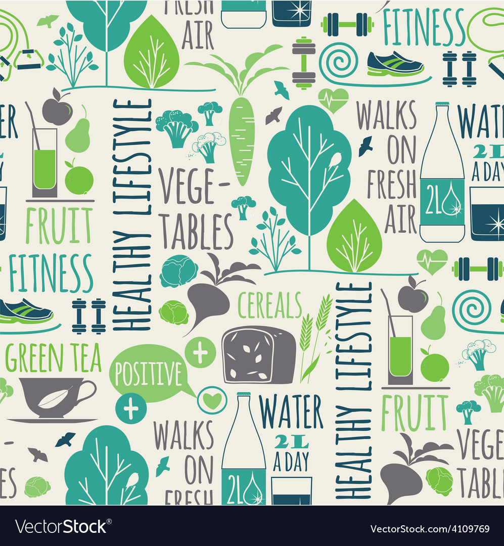 Healthy lifestyle seamless background