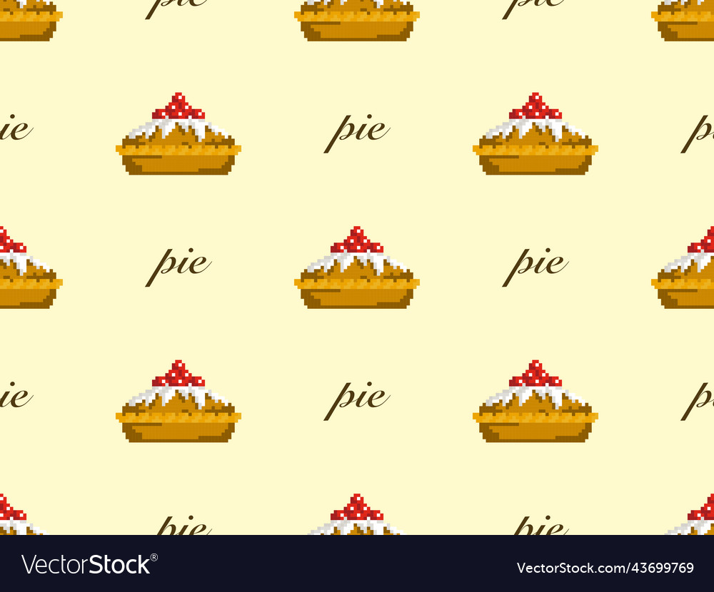 Pie cartoon character seamless pattern
