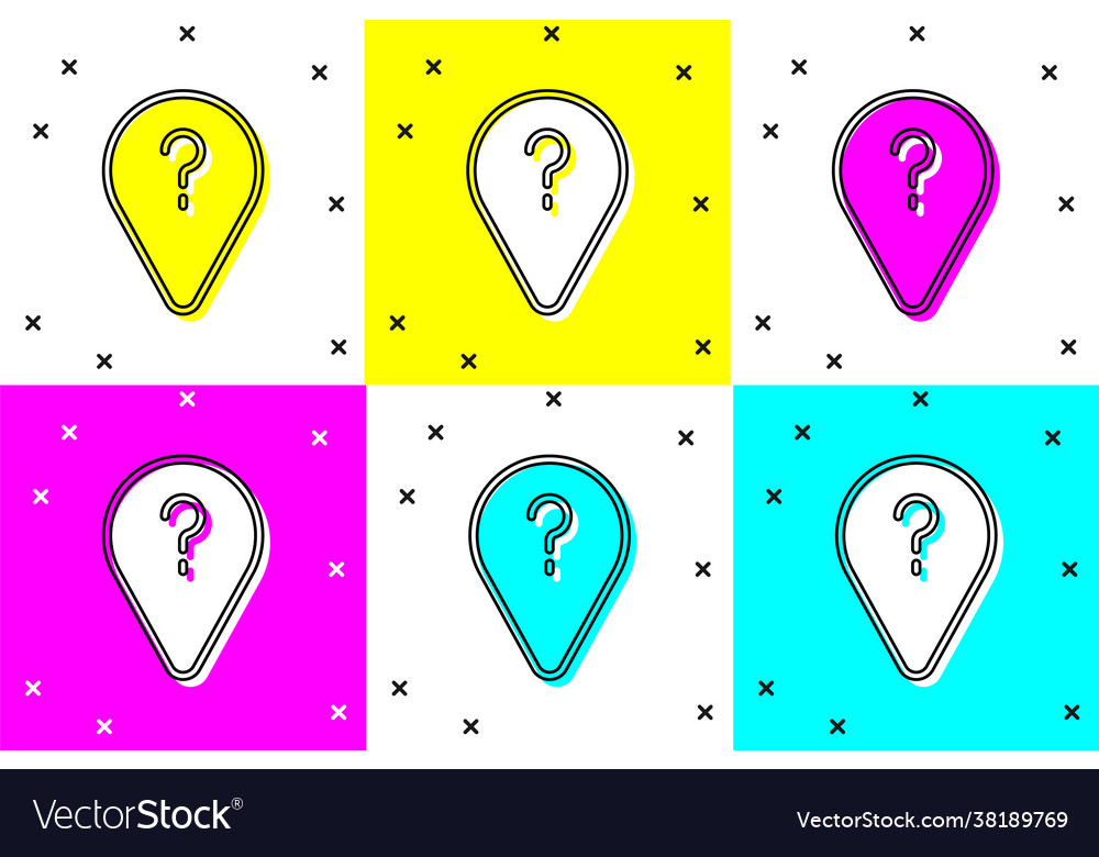 Set unknown route point icon isolated on color vector image Set unknown route point icon isolated on color
