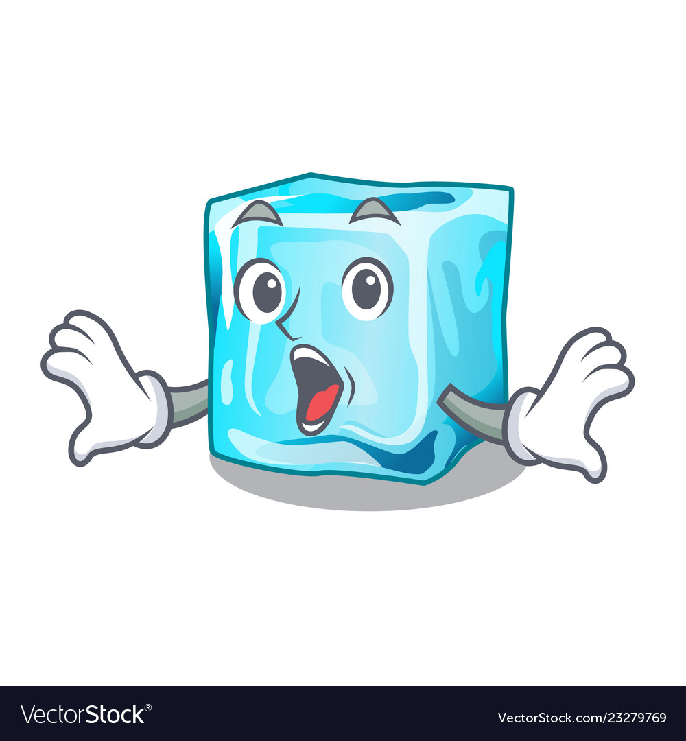 Surprised ice cubes set on whit character Vector Image Surprised ice cubes set on whit character
