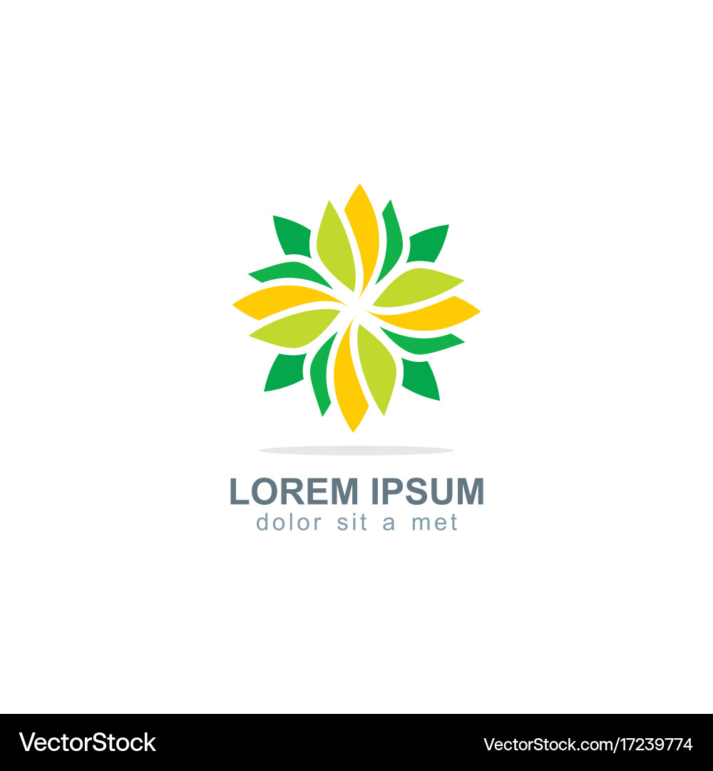 Abstract circle leaf colored logo Royalty Free Vector Image