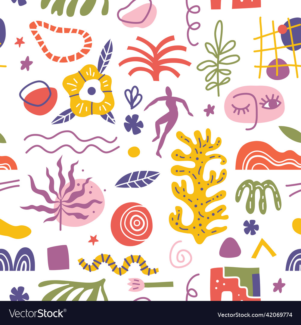 Abstract shapes seamless pattern background vector image Abstract shapes seamless pattern background