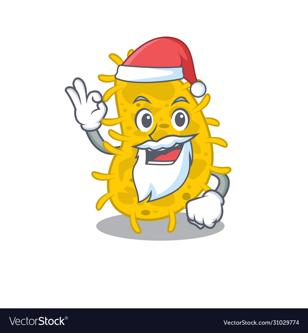 Bacteria spirilla santa cartoon character