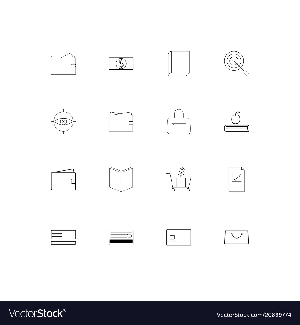 Banking Finanzen und Geld linear dünne Icons Set