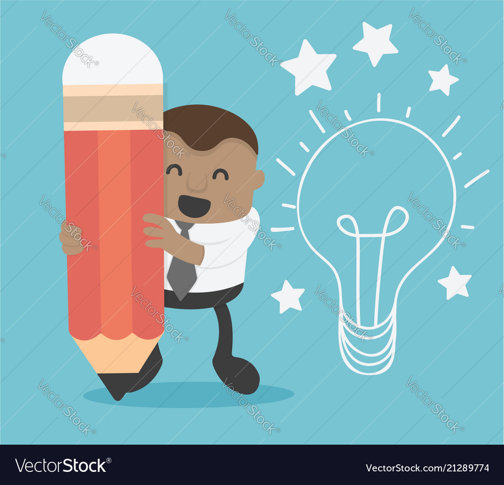 Business concept cartoon african businessman hand vector image Business concept cartoon african businessman hand