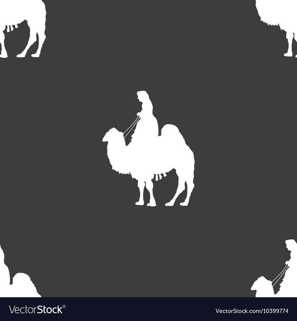 Camel sign seamless pattern on a gray background