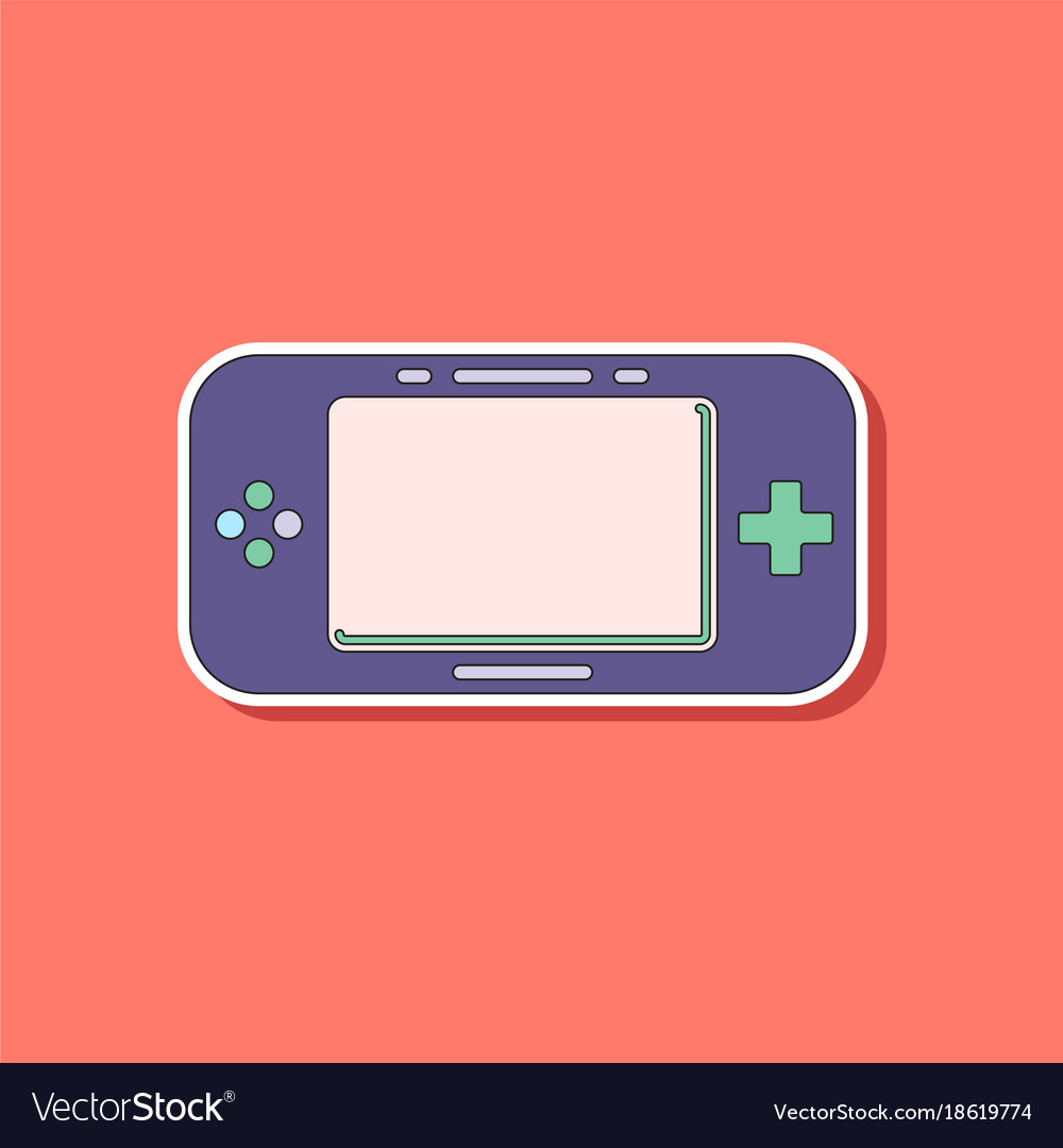 Flat icon on background game console
