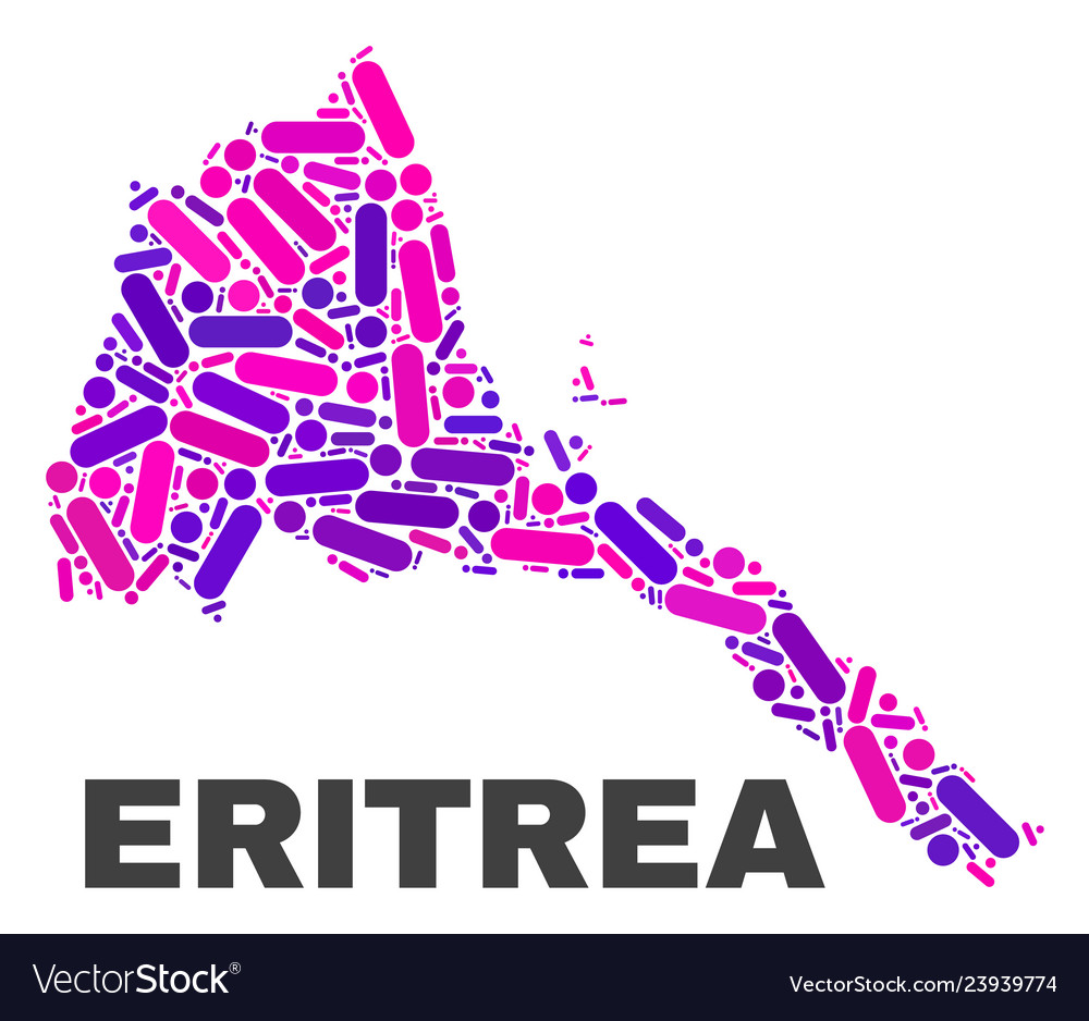 Mosaic eritrea map of dots and lines Vector Image Mosaic eritrea map of dots and lines